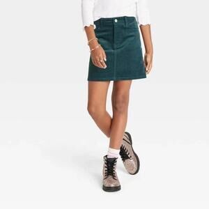 Girls' Corduroy Skirt - art class Teal Green L 10/12